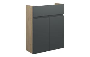 Clarence 500mm Slim Basin Unit - Matt Graphite Grey (Oak Cab)